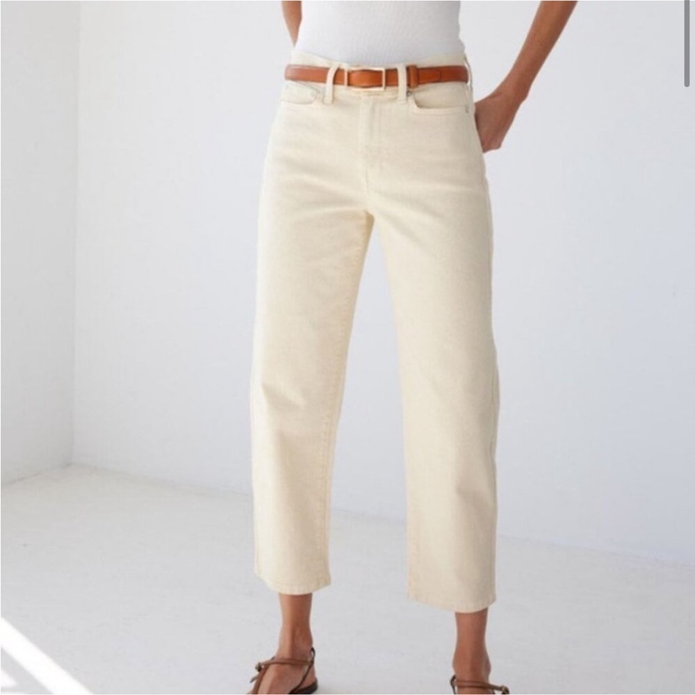 NWOT AYR The Beat Drop Barrel Leg Jeans in Straw Hat Size 34
